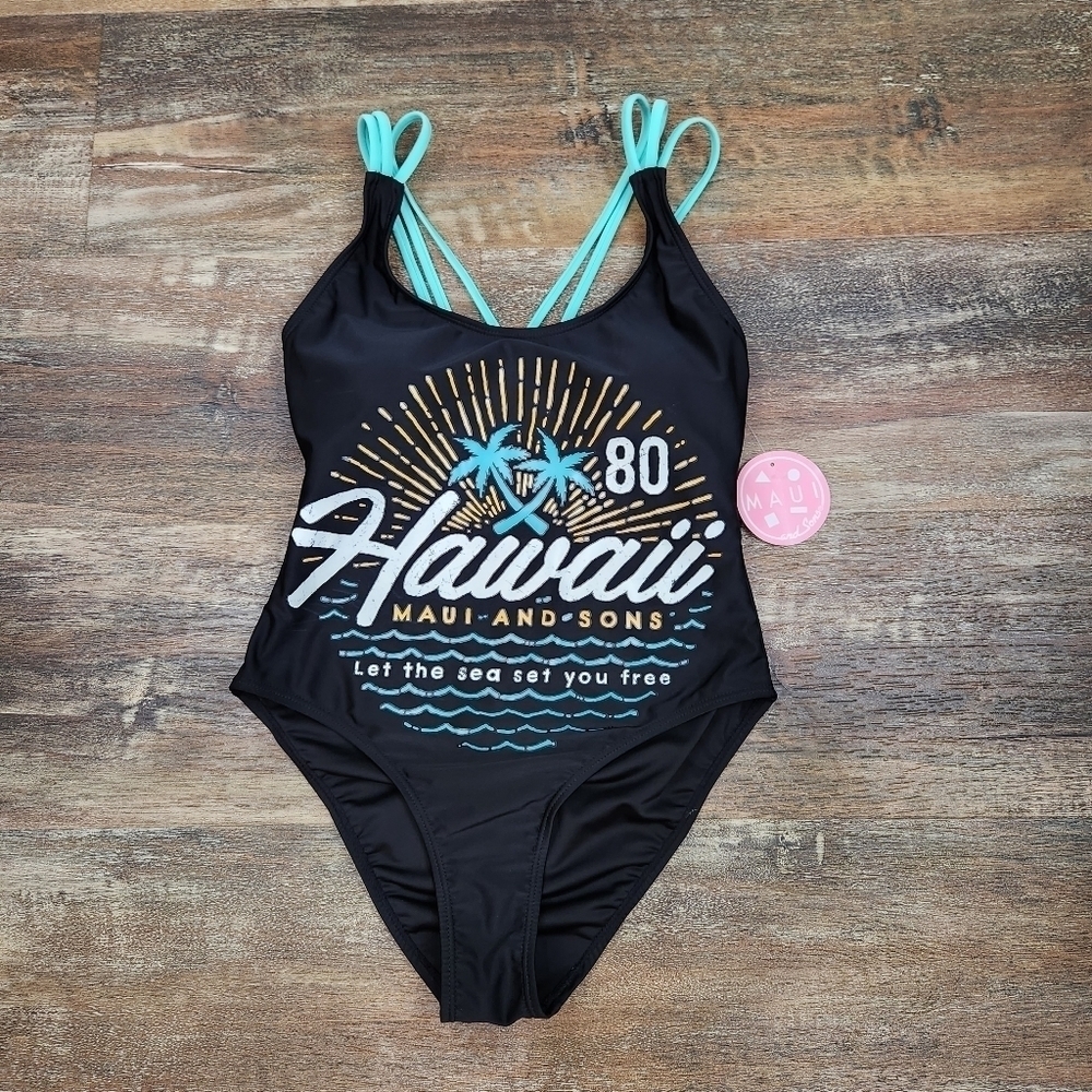 NWT MAUI and SONS One Piece Swimsuit Size Medium 100% Polyester